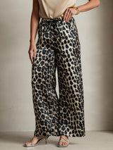 [Leopard] SilkSilky-FR Pure Soie Womens Pants 004,