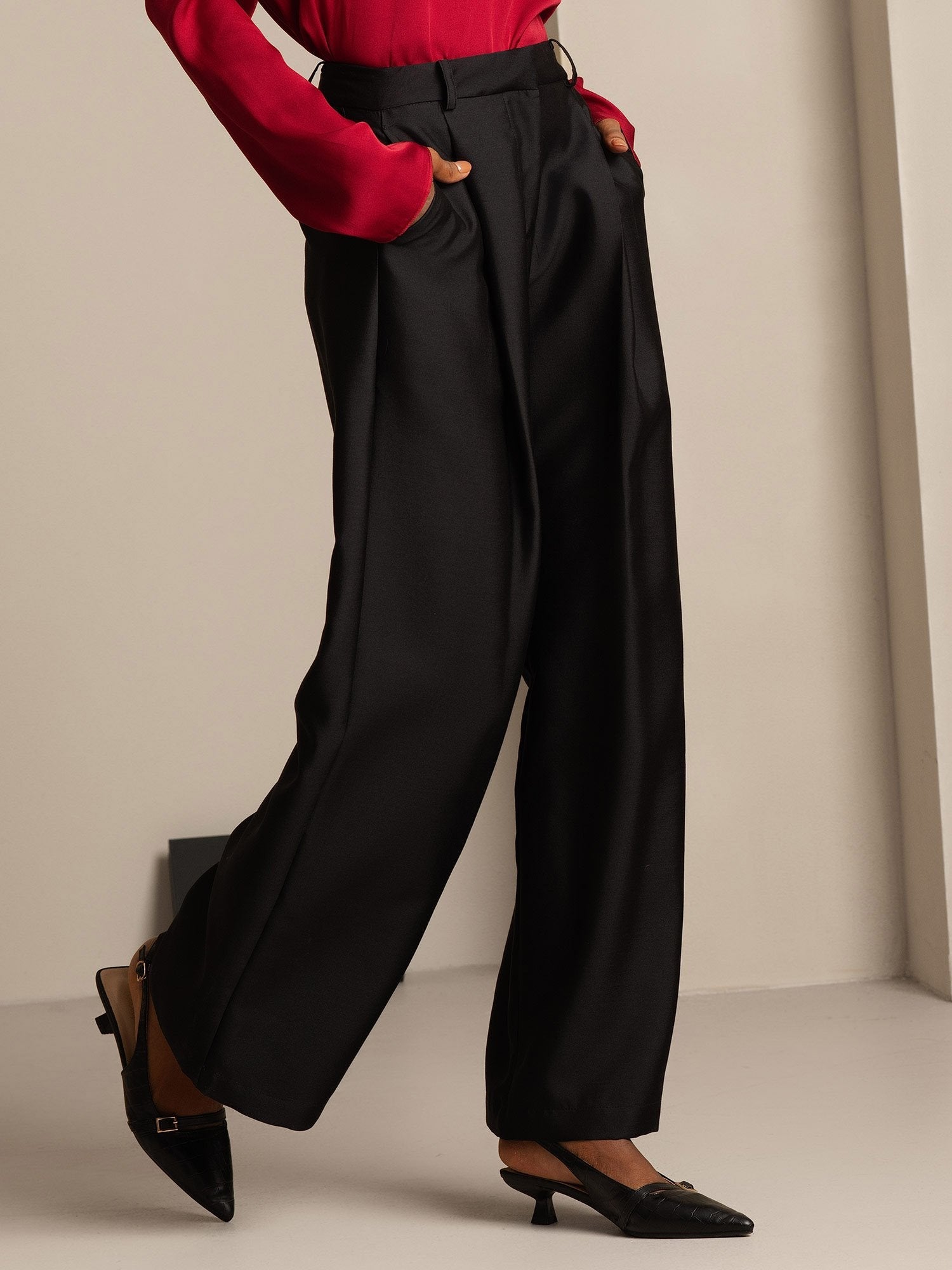 [Noir] SilkSilky-FR 32Momme Soie Womens Pants 007,