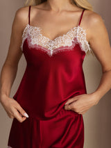[Rouge Vineux] SilkSilky-FR Sleeveless V Neck Ensemble Camisole 006