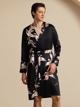 [Noir] SilkSilky-FR 19Momme Mens Robe 001