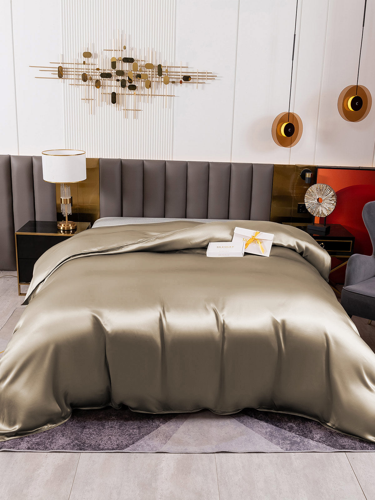 [Kaki] SilkSilky-FR 19Momme Pure Soie Duvet Cover 002