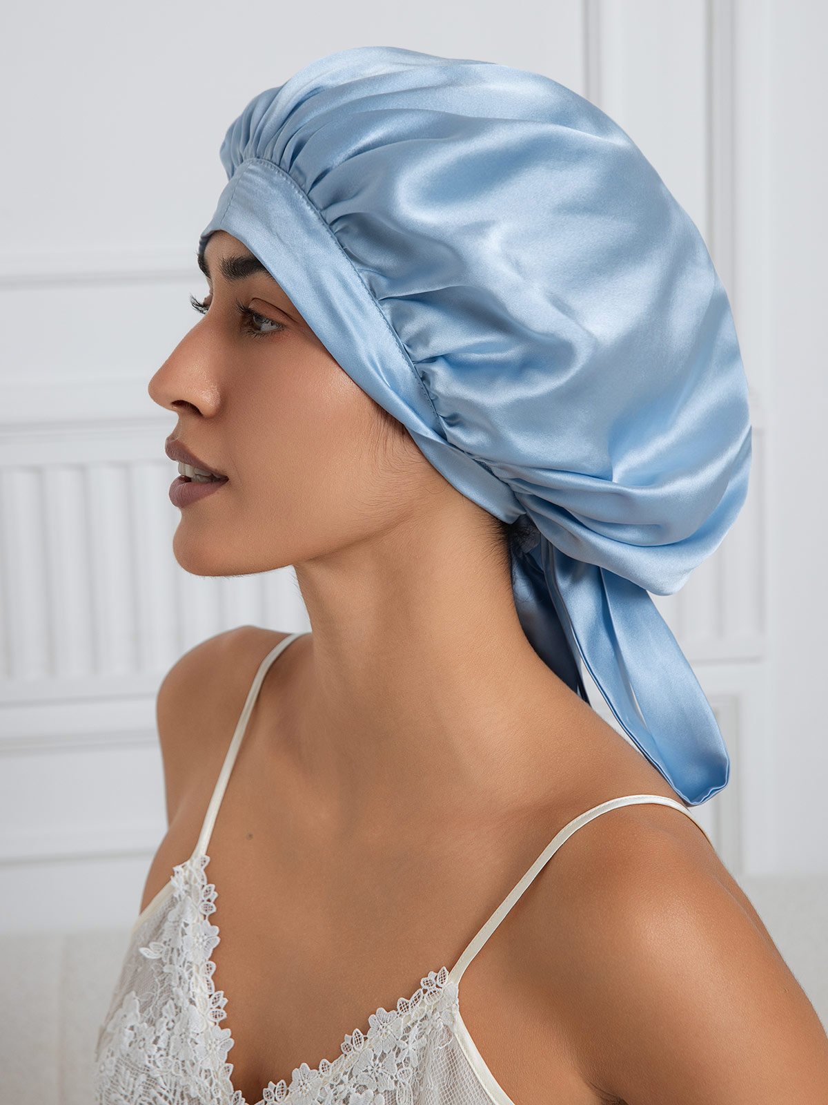 [Bleu Clair] SilkSilky-FR Bonnets de Nuit 002