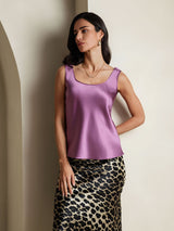 [Violet Foncé] SilkSilky-FR Sleeveless Top À Fines Brides 001