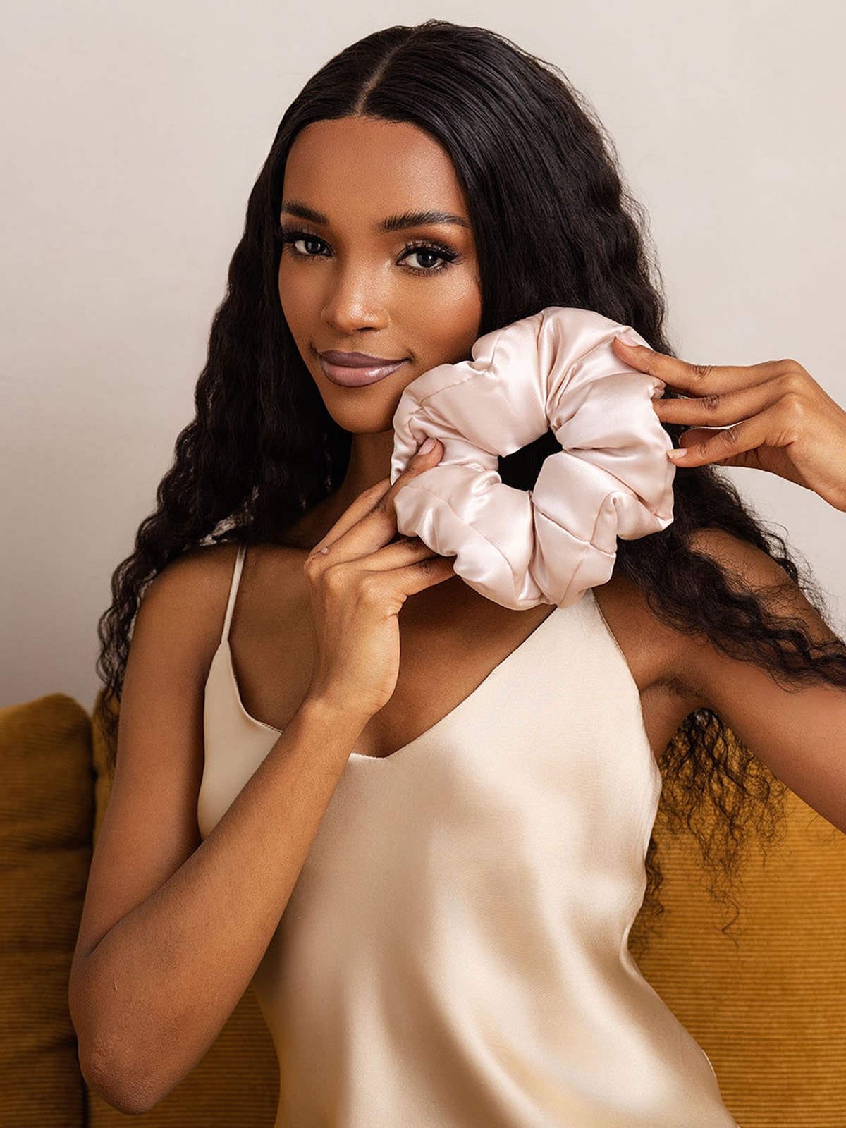 [Rose] SilkSilky-FR Soie Scrunchie 002