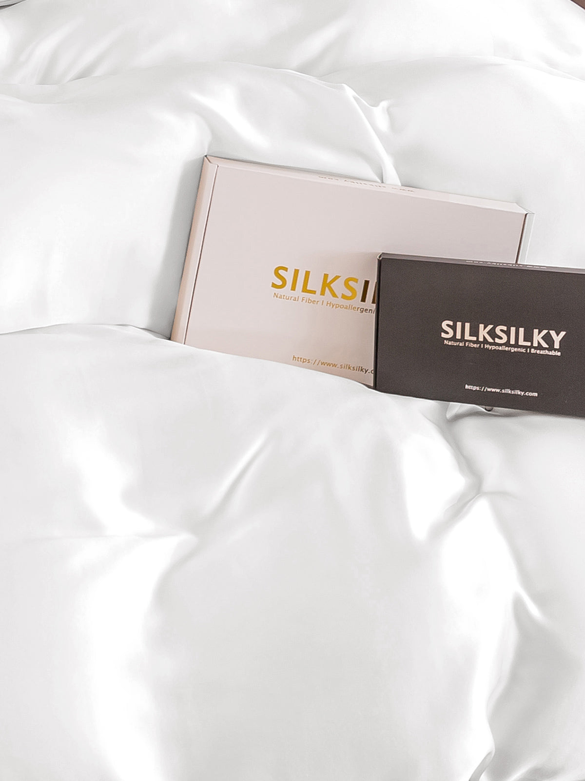[Blanc] SilkSilky-FR 25Momme Pure Soie Duvet Cover 004