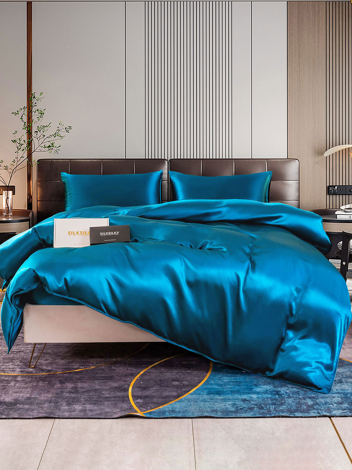 [Bleu Royal] SilkSilky-FR 22Momme Pure Soie Bedding Set 001