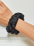 SilkSilky FR 19Momme Pure Soie Scrunchie Noir 001