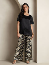 [Multi] SilkSilky-FR Pure Soie Manches courtes Col Rond Femme Pyjamas 007