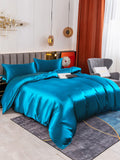 SilkSilky FR 19Momme Pure Soie Bedding Set BleuRoyal 003