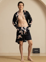 [Noir] SilkSilky-FR 19Momme Long Sleeve Mens Pajamas 004