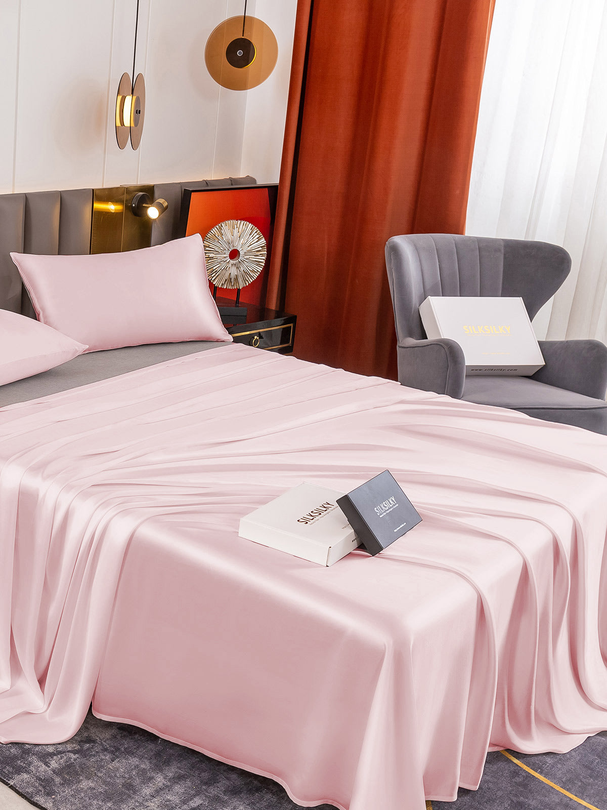 [Rose] SilkSilky-FR 19Momme Pure Soie Bedding Set 004
