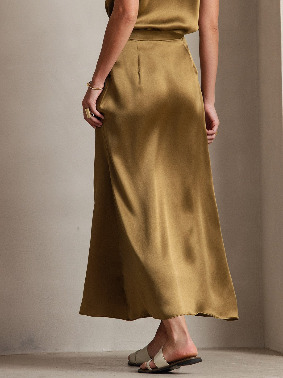 [Brun] SilkSilky-FR 19Momme Soie Skirt 002