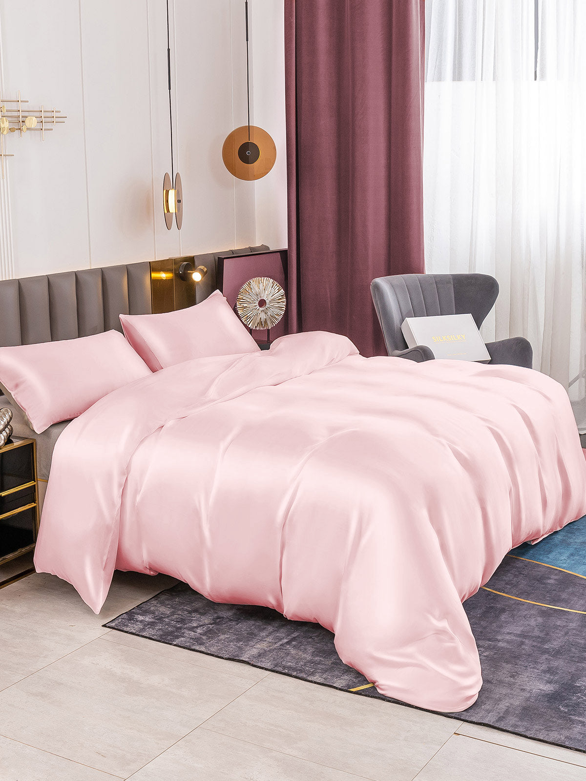 [Rose] SilkSilky-FR 19Momme Pure Soie Bedding Set 005