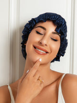 [Bleu Foncé] SilkSilky-FR Bonnets de Nuit 005