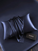 [Bleu Foncé] SilkSilky-FR 30Momme Taies d'Oreiller 004