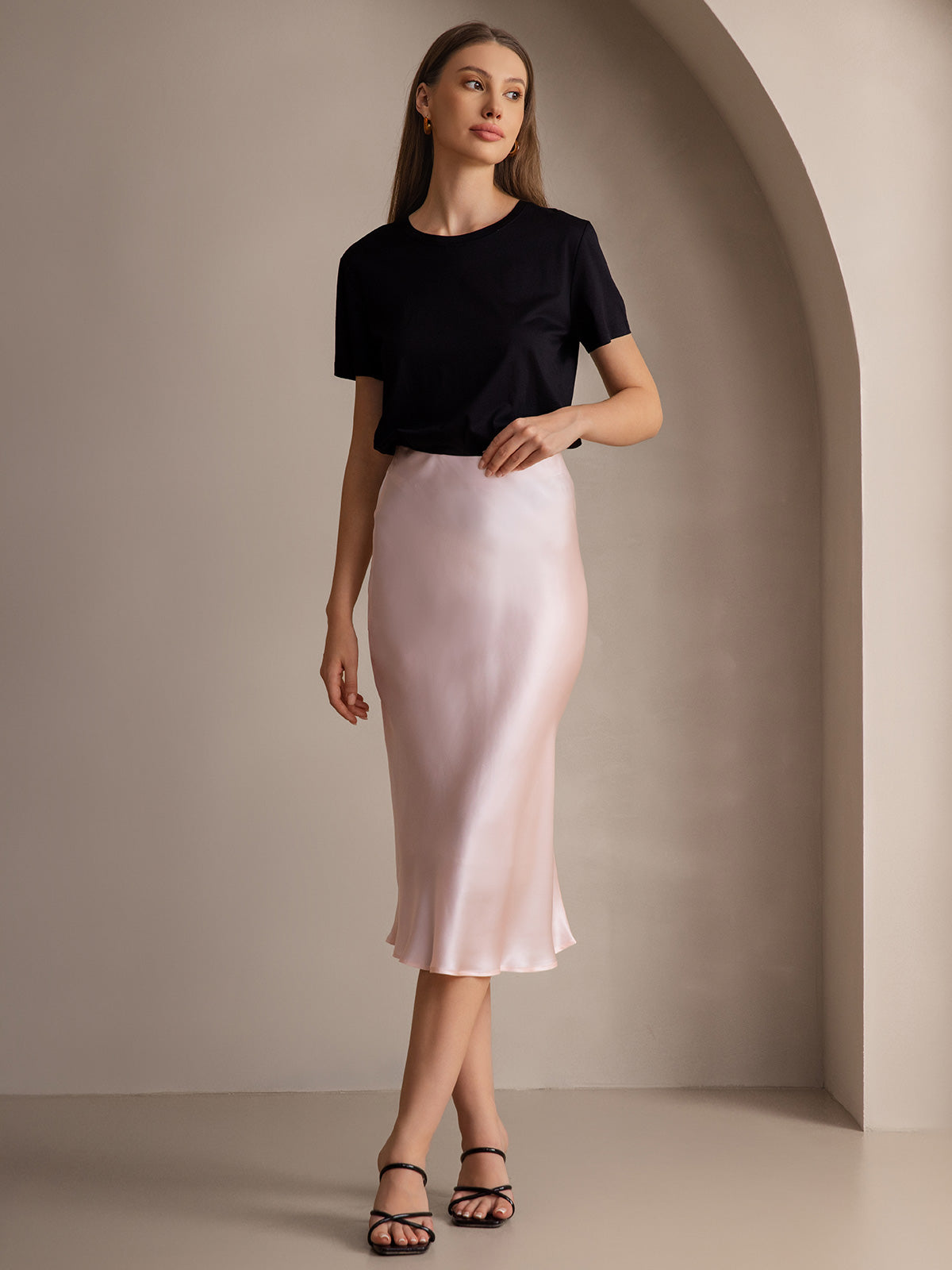 [Rose Clair] SilkSilky-FR 19Momme Pure Soie Skirt 007,