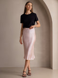 SilkSilky-FR 19Momme Pure Soie Skirt RoseClair 006