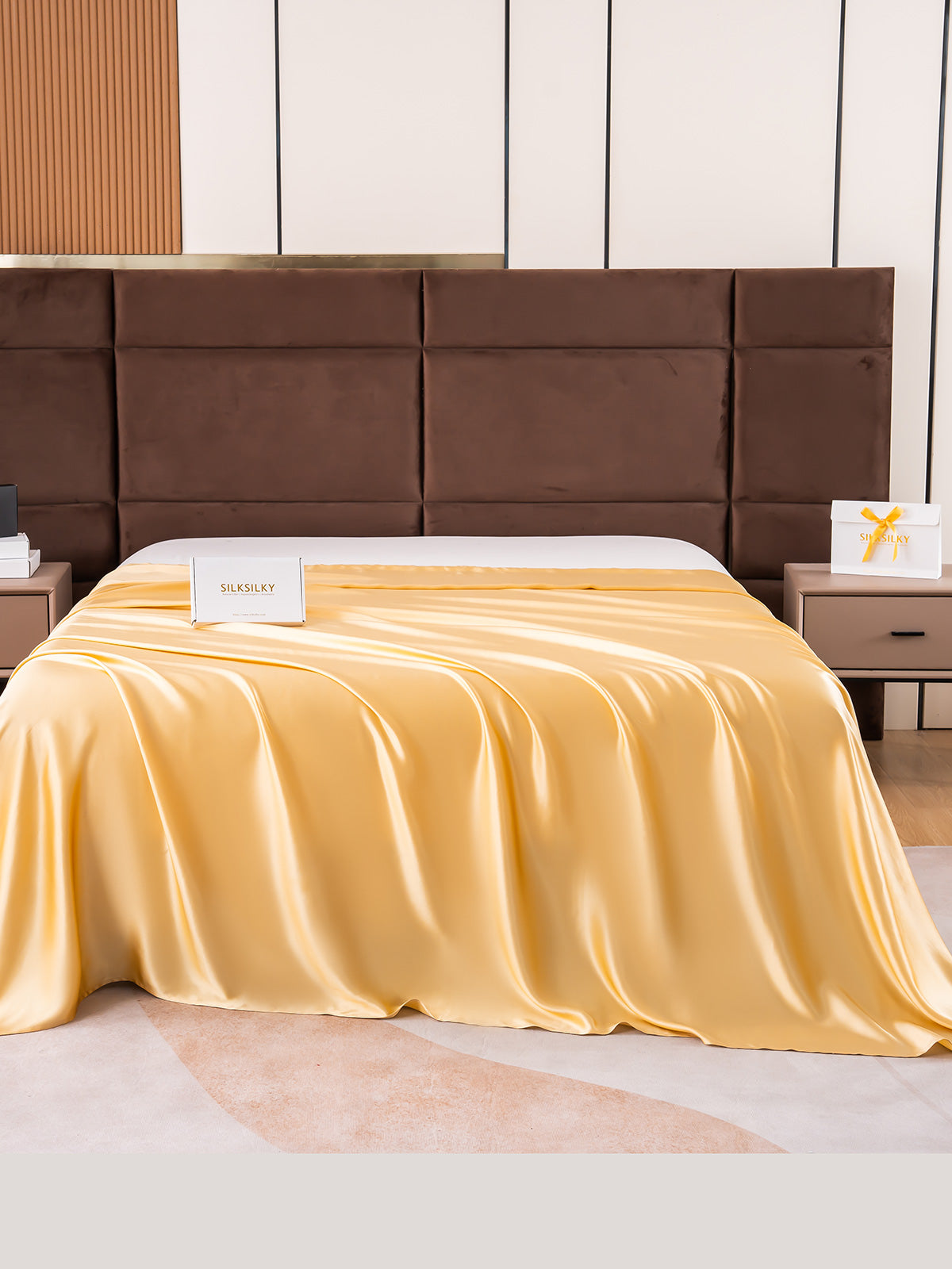 [Champagne] SilkSilky-FR 19Momme Pure Soie Sheet 001