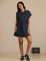[Bleu Foncé] SilkSilky-FR 18Momme Mancheron Col Henley Robes 006