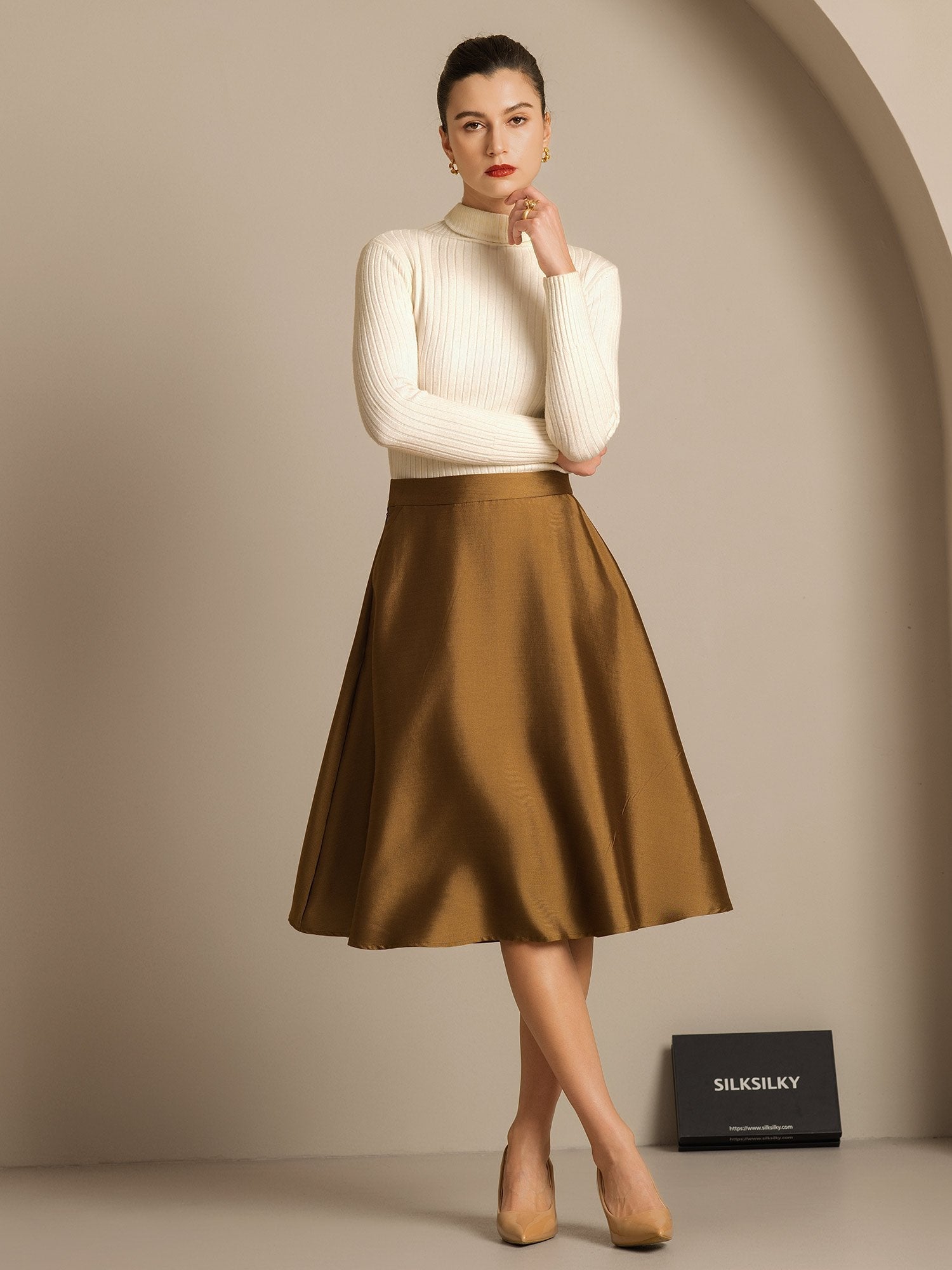 [Bronze] SilkSilky-FR 32Momme Soie Skirt 006,