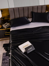 [Noir] SilkSilky-FR 22Momme Parure de Lit Soie 005