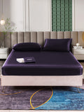 SilkSilky FR 25Momme Pure Soie Bedding Set VioletFoncé 002