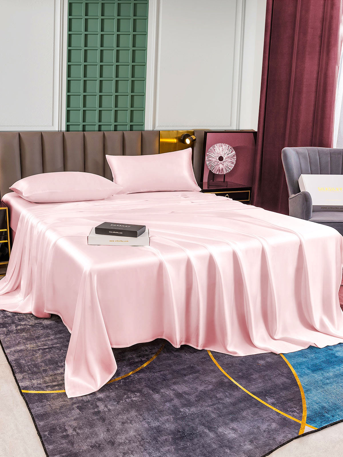 [Rose] SilkSilky-FR 25Momme Pure Soie Bedding Set 003