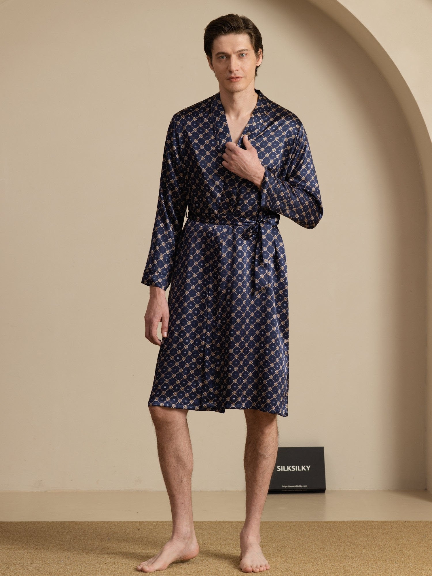 [Chaîne Marine] SilkSilky-FR Long Sleeve Mens Robe 001