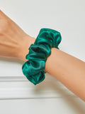 SilkSilky FR 19Momme Pure Soie Scrunchie Vert 001