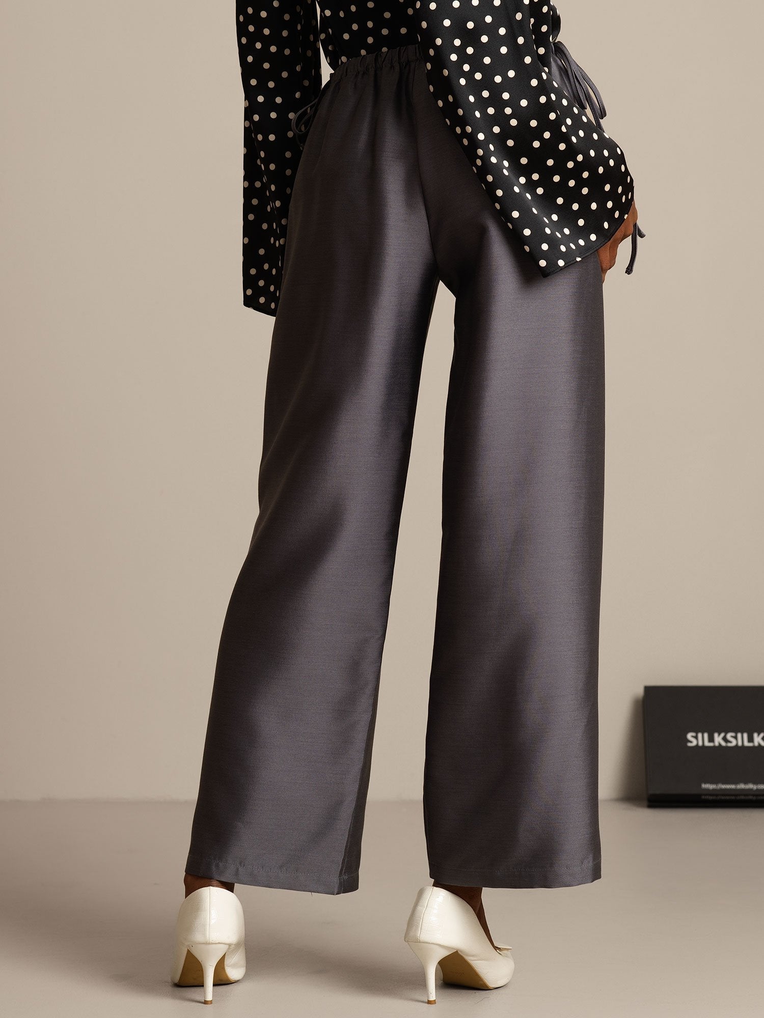 [Gris] SilkSilky-FR 32Momme Soie Womens Pants 002,