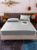 SilkSilky FR 19Momme Pure Soie Bedding Set Argent 003