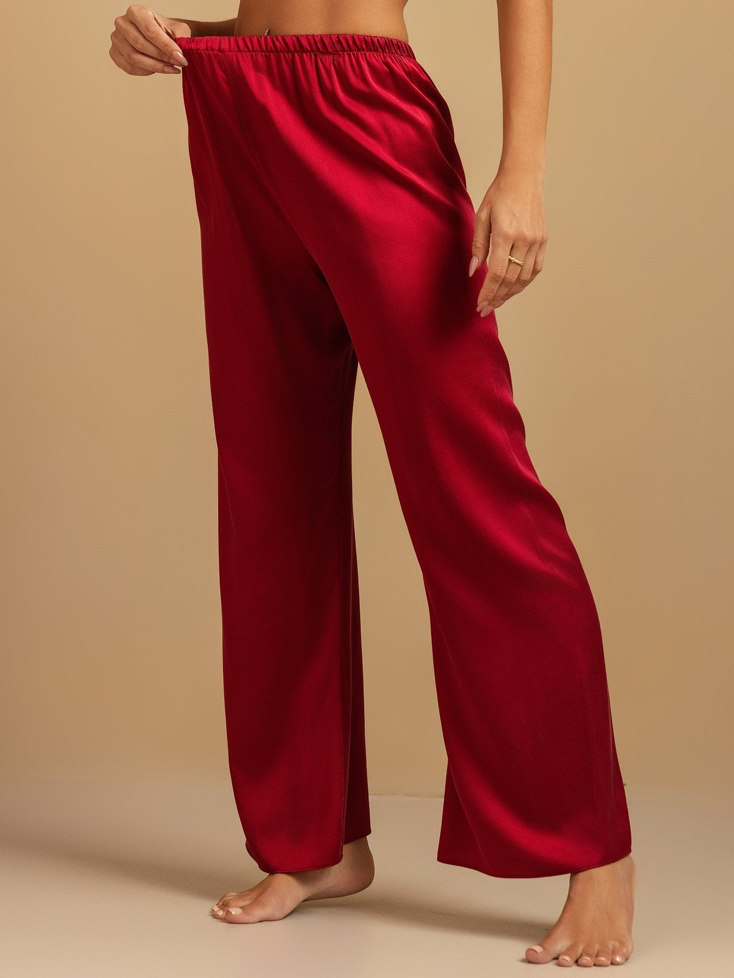 [Rouge Vineux] SilkSilky-FR 19Momme Soie Womens Sleep Bottoms 001,