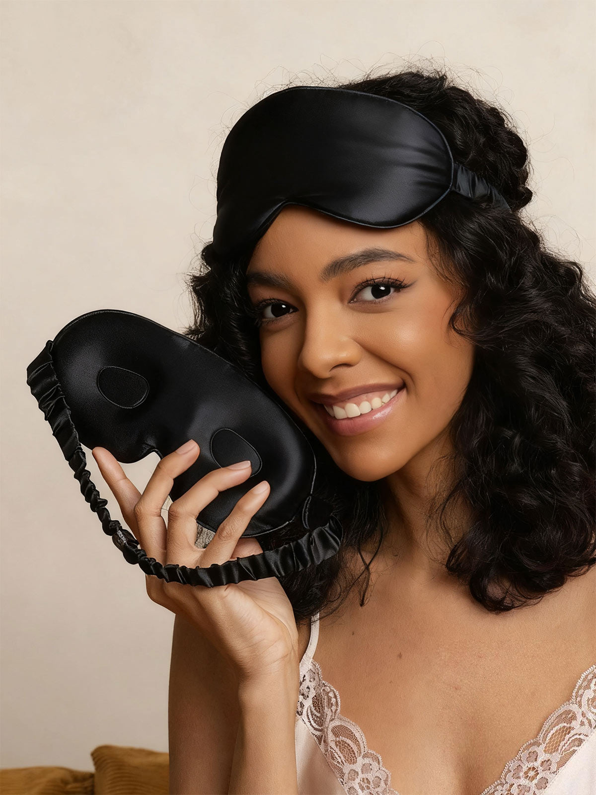 [Noir] SilkSilky-FR Pure Soie Eye Mask 003