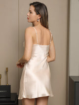 [Jaune Clair] SilkSilky-FR Pure Soie Manches mi-longues Nightgown&Robe Set 006