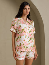 [Pivoine Blanche] SilkSilky-FR Short Sleeve Notch Collar Femme Pyjamas 003