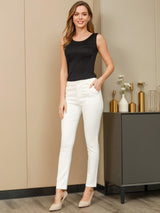 [Noir] SilkSilky-FR Sans manches Col Rond Femme T-Shirt 004