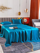 [Bleu Royal] SilkSilky-FR 19Momme Parure de Lit Soie 003