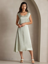[Vert Clair] SilkSilky-FR Cap Sleeve Robes 005
