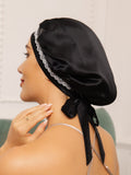 SilkSilky-FR Pure Soie Sleep Cap Noir 003