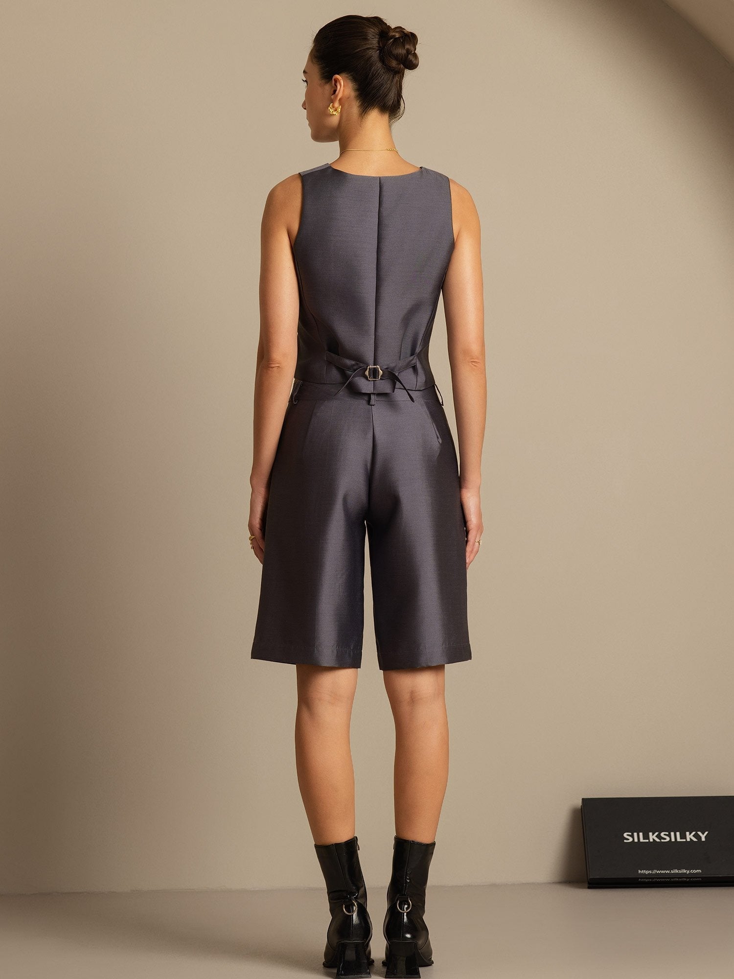 [Gris] SilkSilky-FR 32Momme Soie Womens Vest 002,