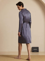 [Ginkgo Marine] SilkSilky-FR Long Sleeve V Neck Homme Peignoir 002