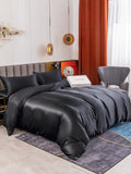 SilkSilky FR 19Momme Pure Soie Bedding Set Noir 001