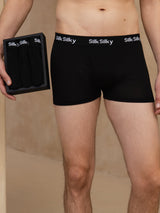 [Noir] SilkSilky-FR 100% Silk Jersey Homme Sous-vêtements 001