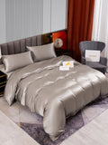 SilkSilky FR 22Momme Pure Soie Bedding Set Gris 002