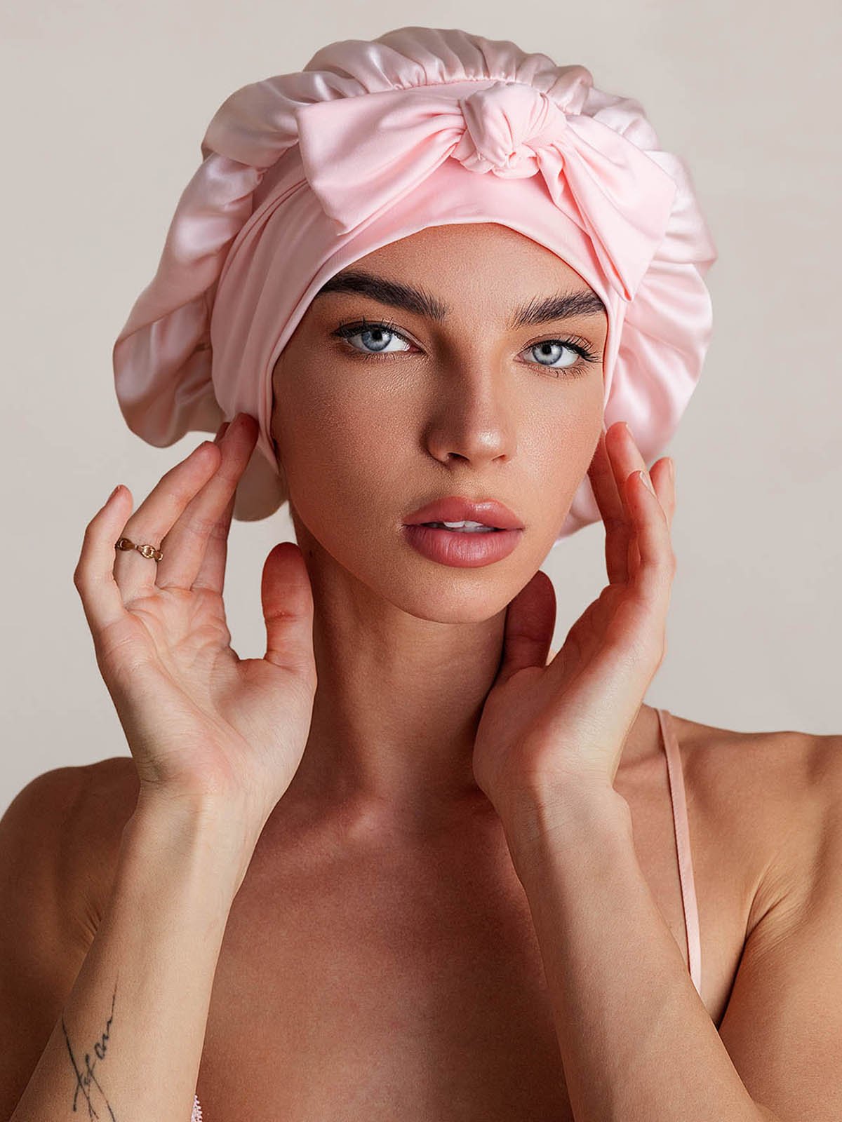 SilkSilky-FR Soie Sleep Cap RoseClair 001