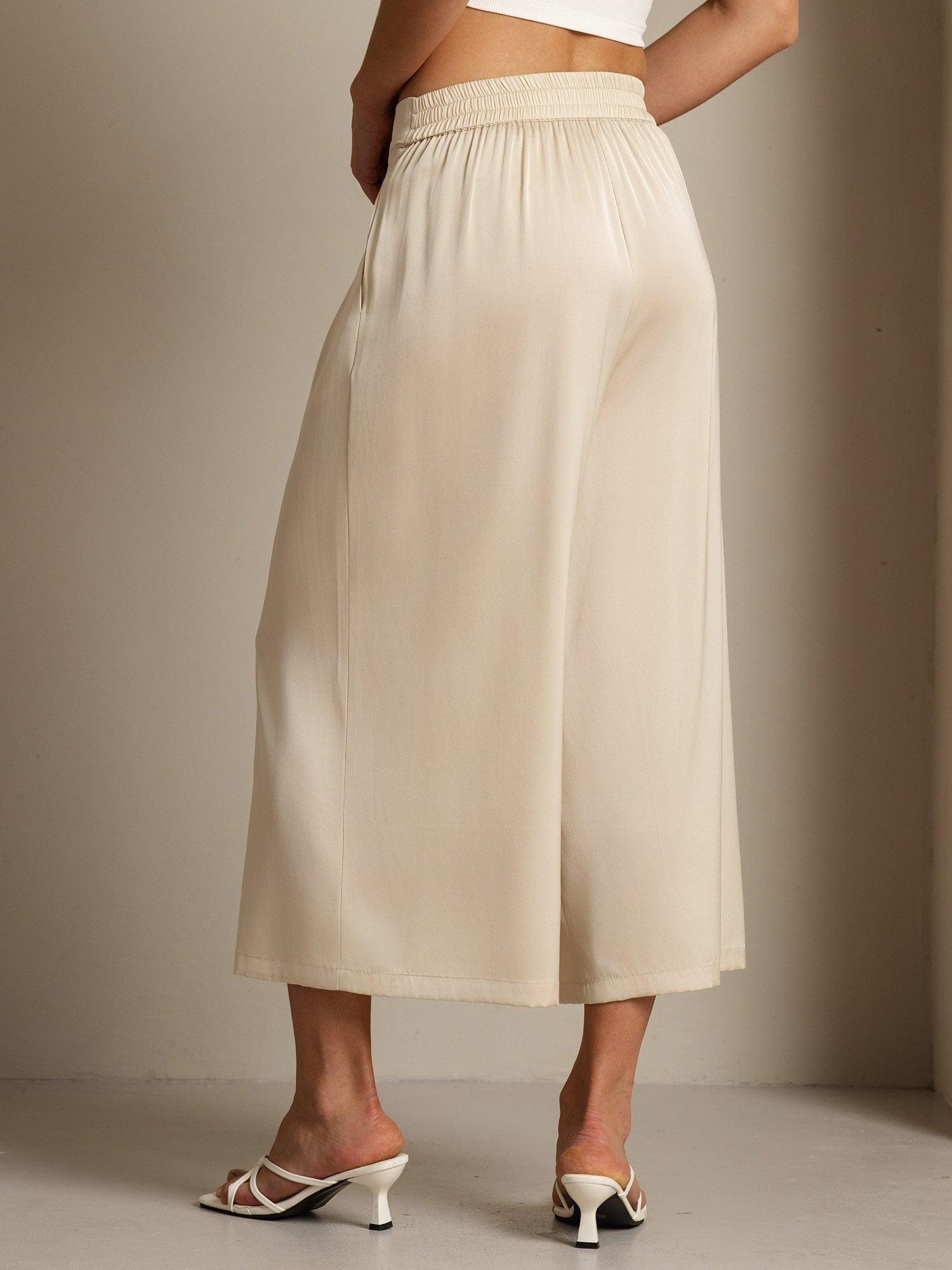 [Beige] SilkSilky-FR 19Momme Soie Womens Pants 002