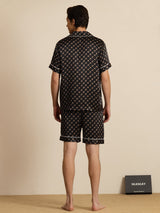 [Chaîne Noire] SilkSilky-FR Manches courtes Col Cranté Homme Pyjamas 002