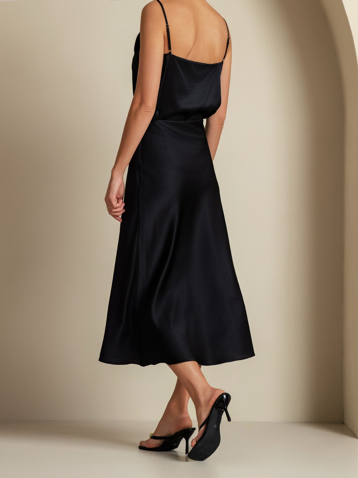 [Noir] SilkSilky-FR 19Momme Soie Womens Outfit Sets 002,