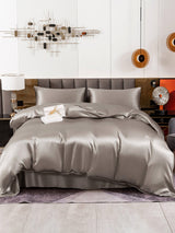 [Gris] SilkSilky-FR 19Momme Parure de Lit Soie 002