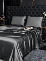 [Gris Foncé] SilkSilky-FR 19Momme Parure de Lit Soie 003
